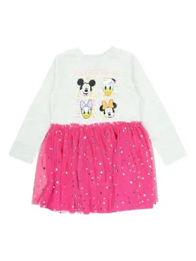 Disney - Robe fille imprimé Minnie en coton - Rose fushia