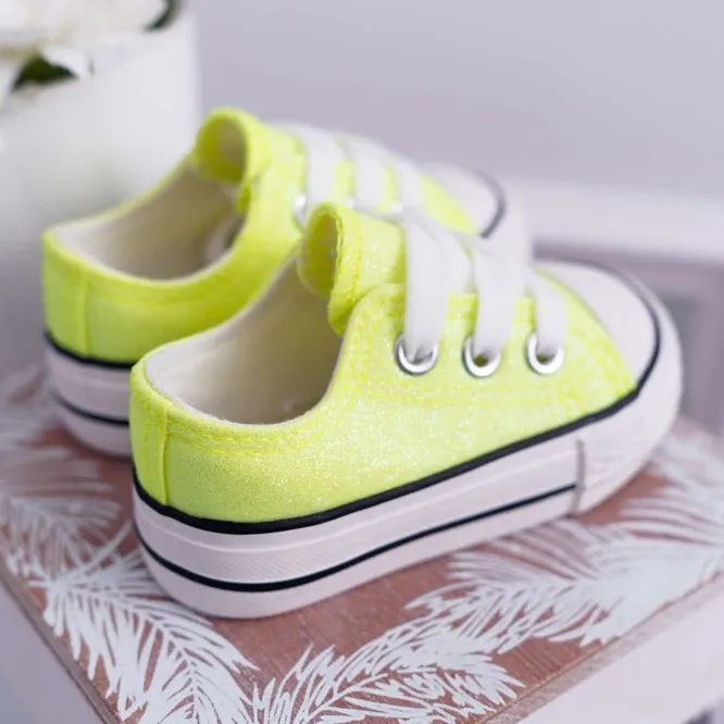 FRROCK Baskets Enfant Brocade Lime Neon Misty jaune