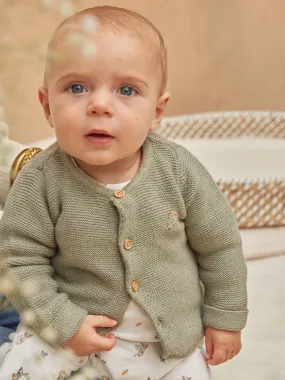 Gilet bébé en laine et coton