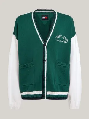 Gilet boxy Varsity colour-block | Vert | Tommy Hilfiger