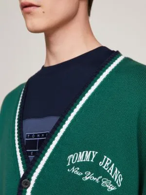 Gilet boxy Varsity colour-block | Vert | Tommy Hilfiger