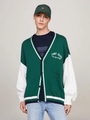 Gilet boxy Varsity colour-block | Vert | Tommy Hilfiger