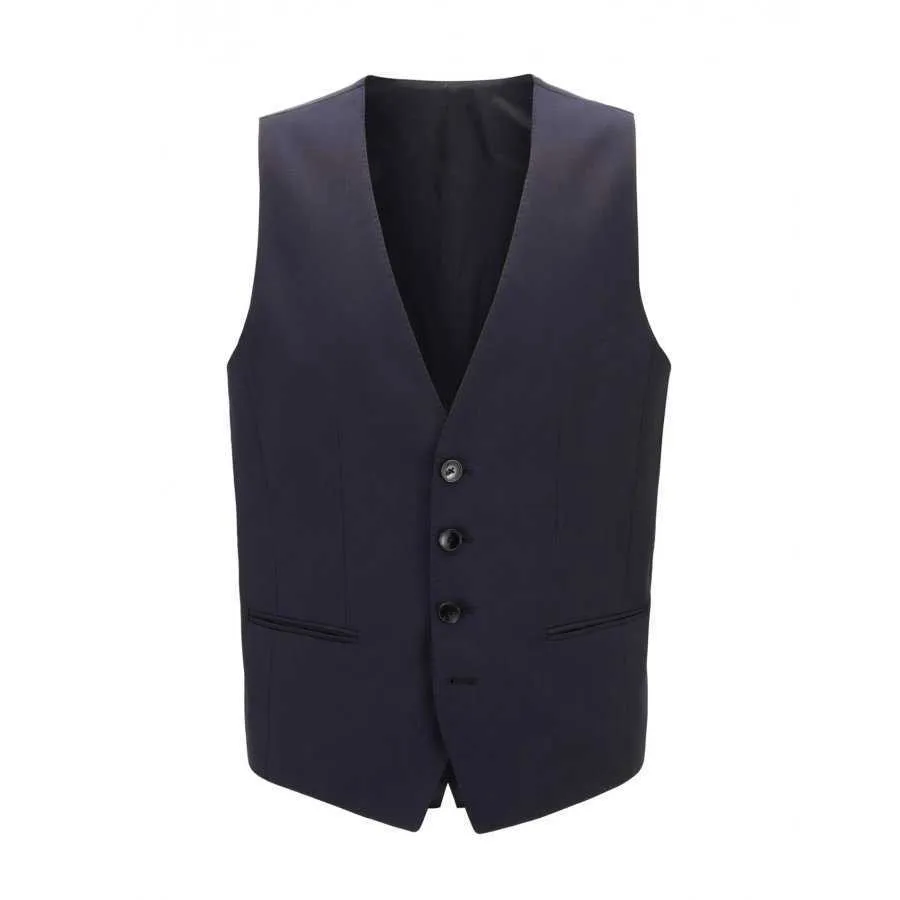 Gilet de cérémonie boss, homme, poches passepoilées, Bleu marine