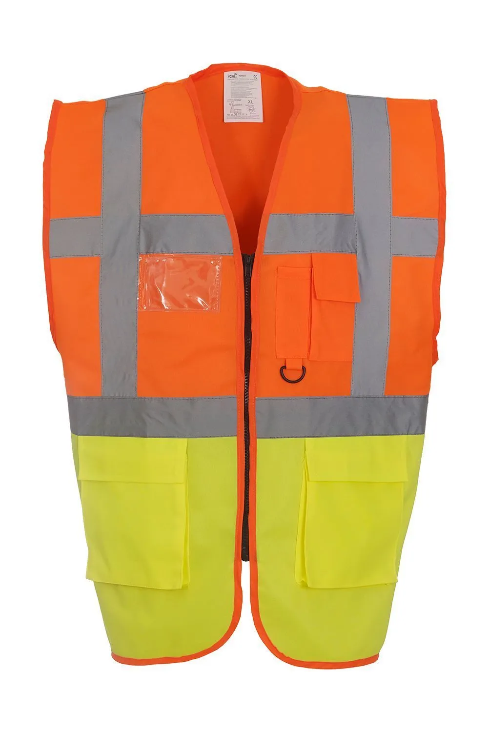 Gilet de sécurité zippé - haute visibilité - orange et jaune - HVW801 