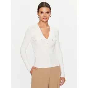 Gilet manches longues flavie henley beige femme - Guess | wimod