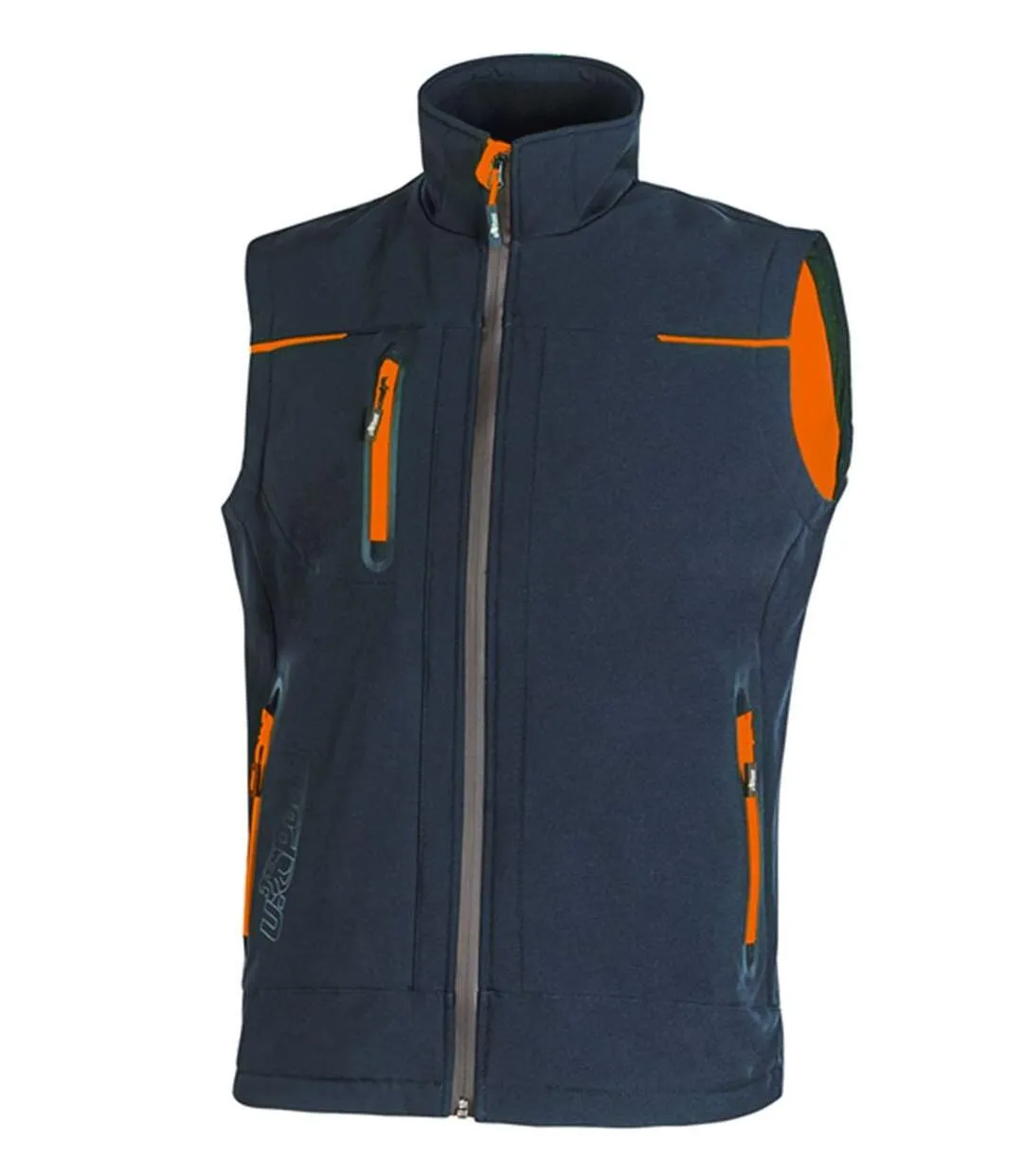 Gilet softshell sans manches - Homme - UPFU188 - bleu deep et orange