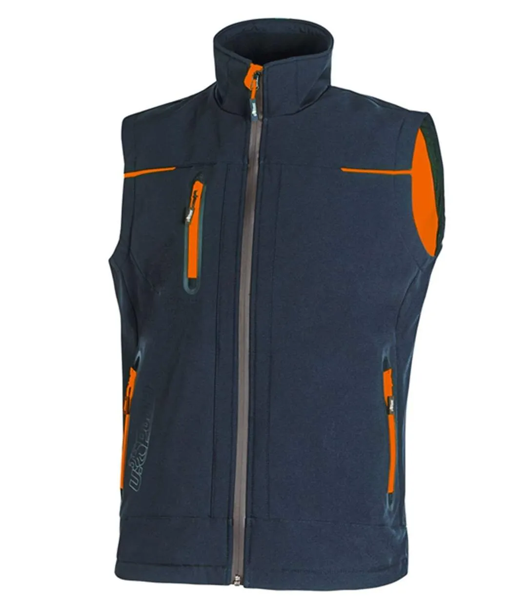 Gilet softshell sans manches - Homme - UPFU188 - bleu deep et orange