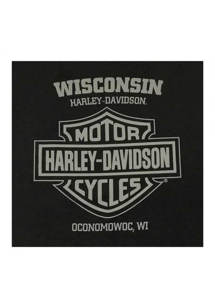 Harley-Davidson Hommes Distressed Journeyman Chest Pocket manches courtes Tee Shirt Noir 30297453