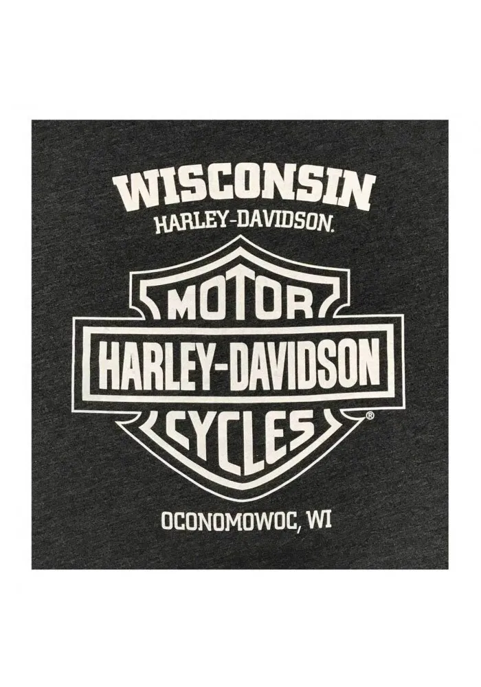 Harley-Davidson Hommes Distressed Snake Poison manches courtes T-Shirt - Charcoal 30292281