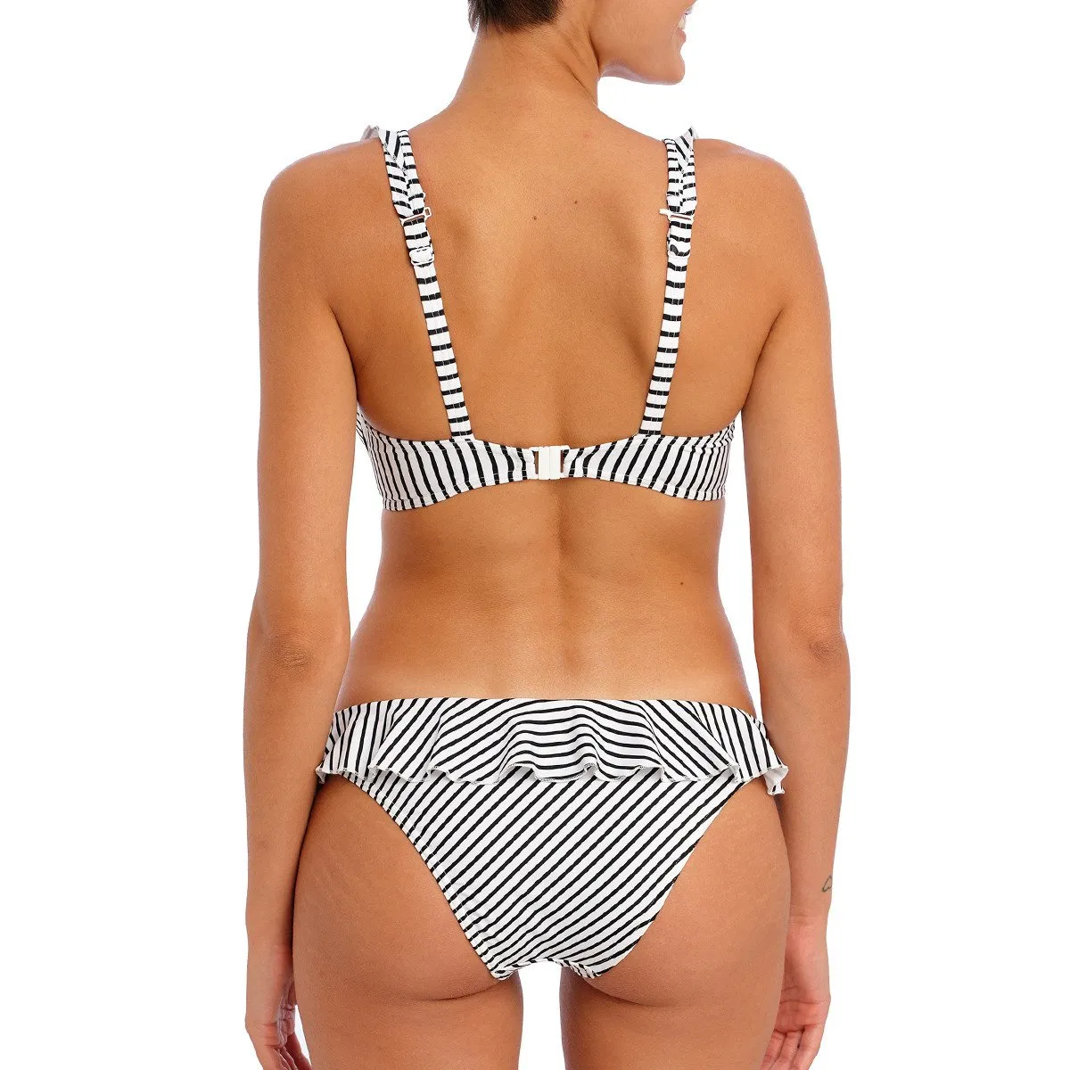 Haut de maillot avec volants Jewel cove stripe black Freya Swim