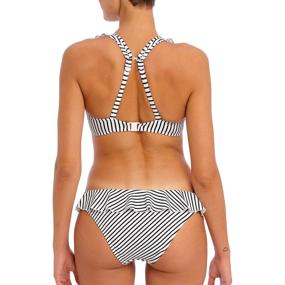 Haut de maillot avec volants Jewel cove stripe black Freya Swim