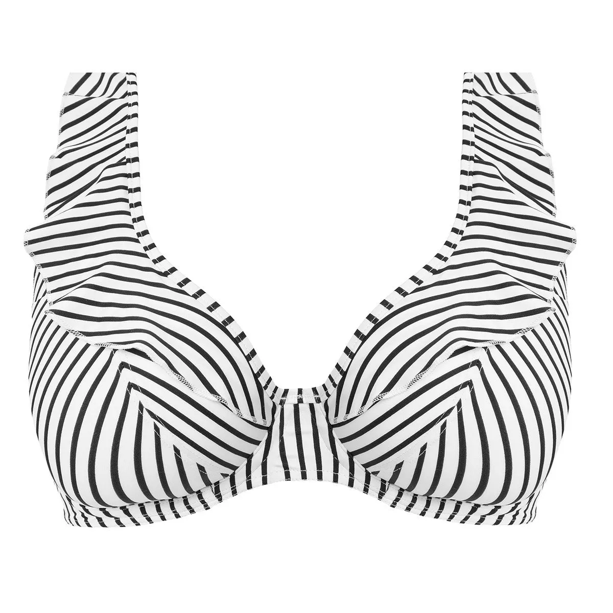 Haut de maillot avec volants Jewel cove stripe black Freya Swim