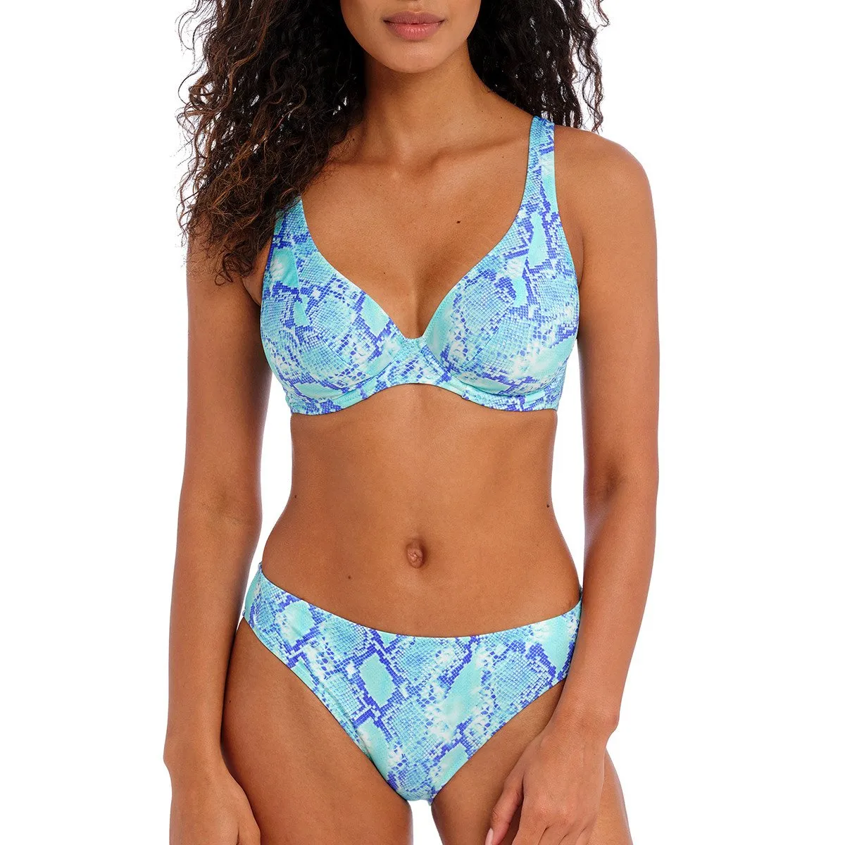 Haut de maillot à armatures serpent Komodo bay aqua Freya Swim