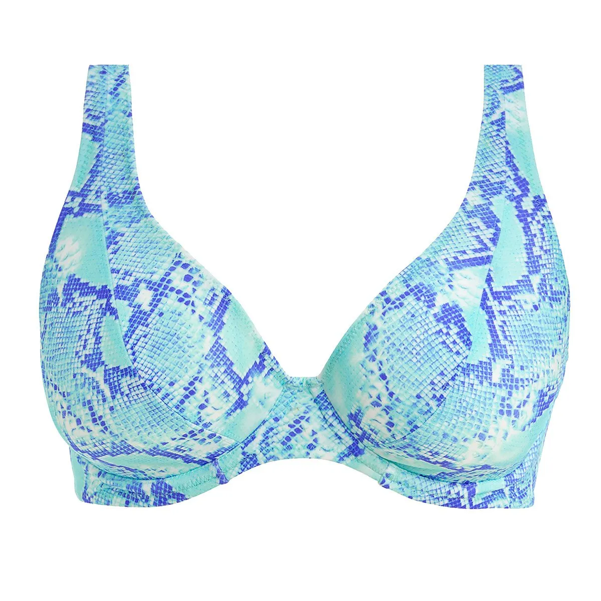 Haut de maillot à armatures serpent Komodo bay aqua Freya Swim