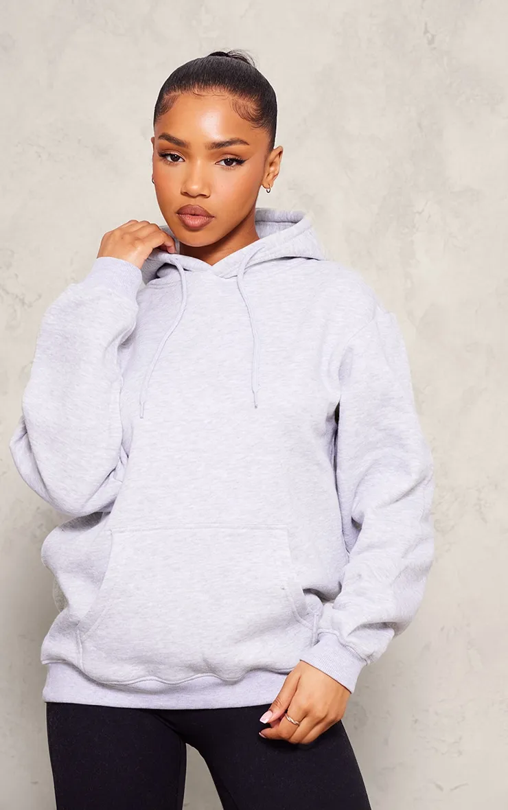 Hoodie en sweat gris cendré oversize