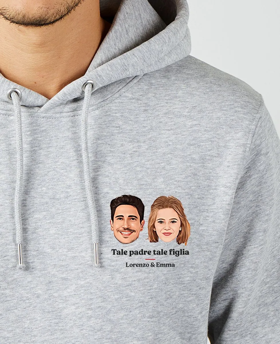 Hoodie homme Tel père tel fils visages personnalisé