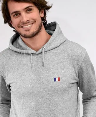 Hoodie zippé homme Drapeau brodé personnalisé