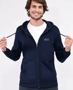 Hoodie zippé homme La raclette c'est la vie (brodé)