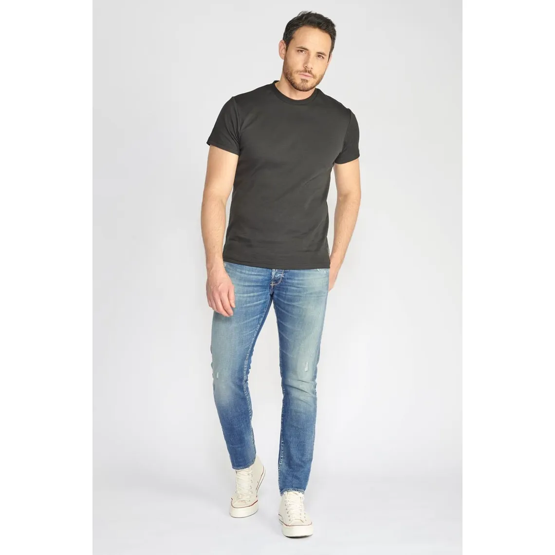 Jeans Barefoot 700/11 adjusted destroy bleu N°3 en coton | 3 Suisses