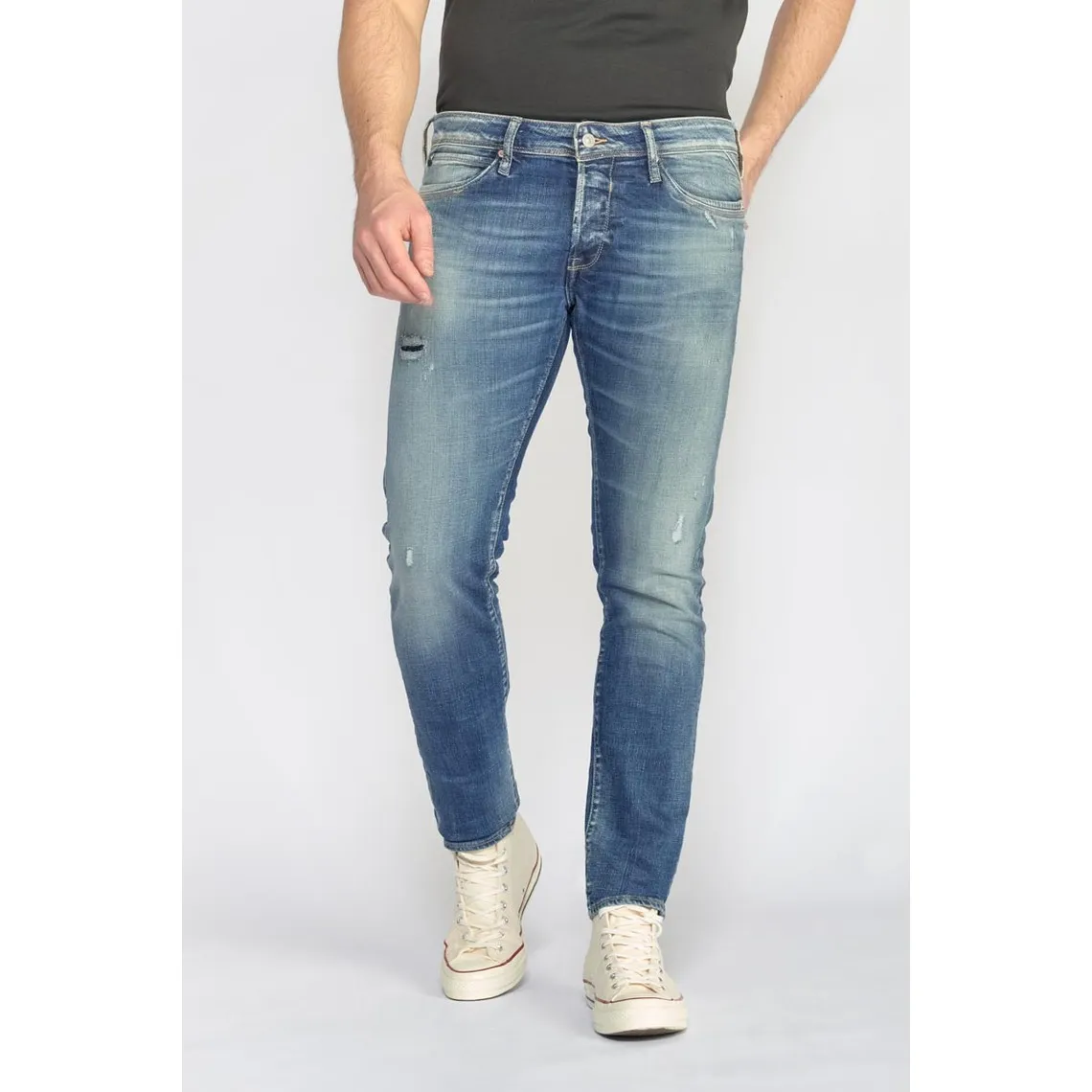 Jeans Barefoot 700/11 adjusted destroy bleu N°3 en coton | 3 Suisses