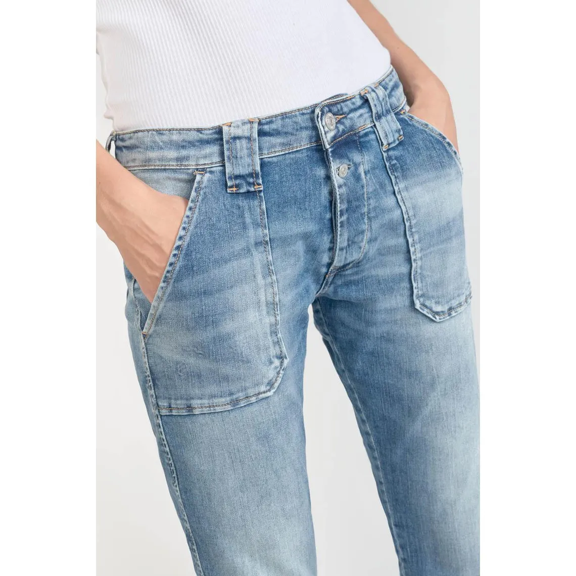 Jeans boyfit 200/43, 7/8ème bleu en coton Kara | 3 Suisses