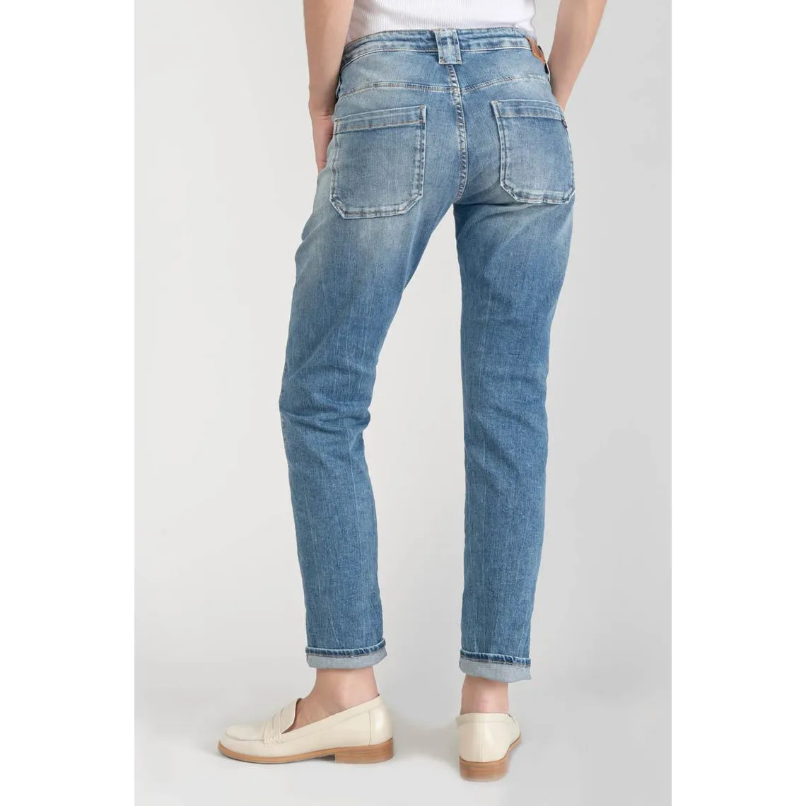 Jeans boyfit 200/43, 7/8ème bleu en coton Kara | 3 Suisses