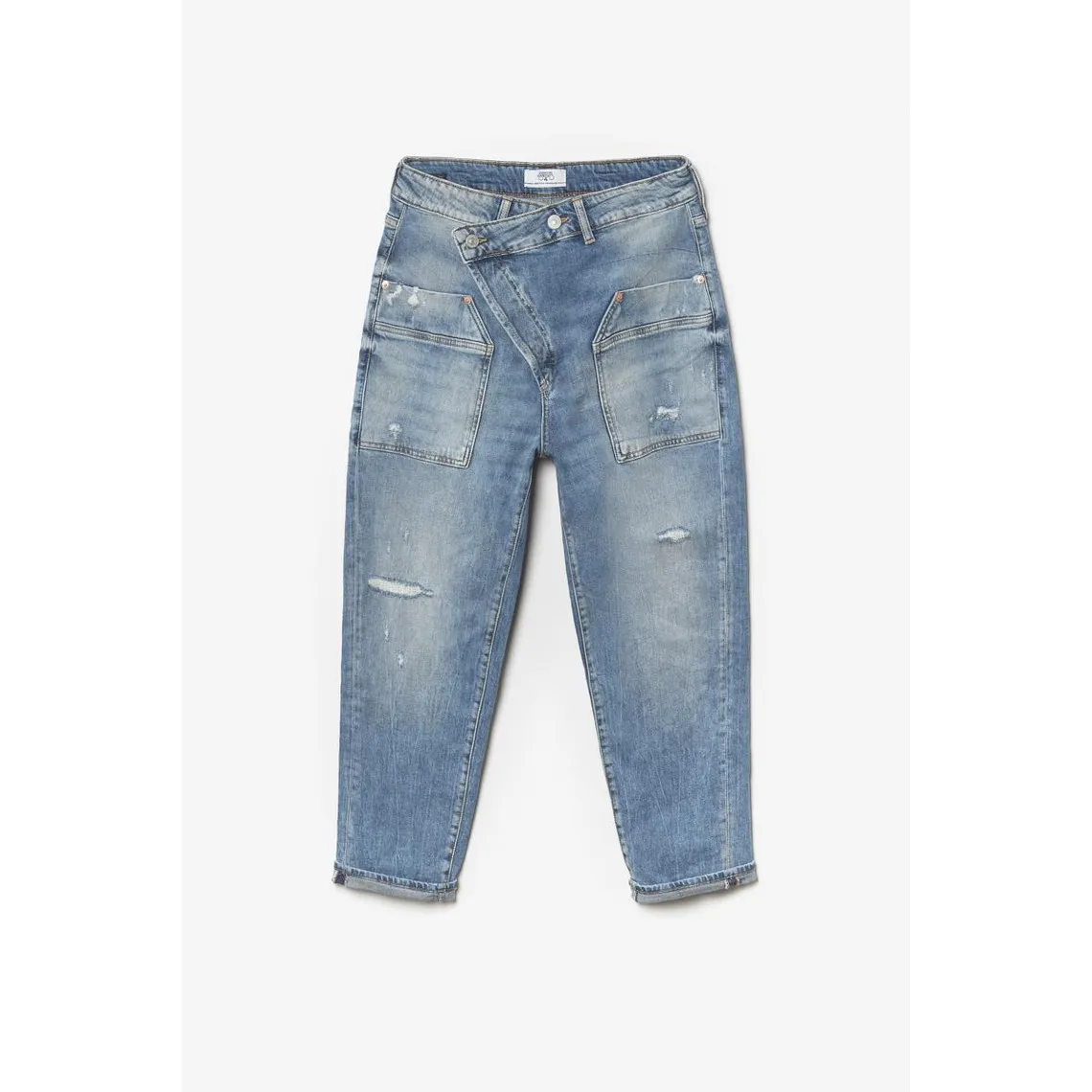 Jeans boyfit COSYPOCK, 7/8ème bleu en coton | 3 Suisses