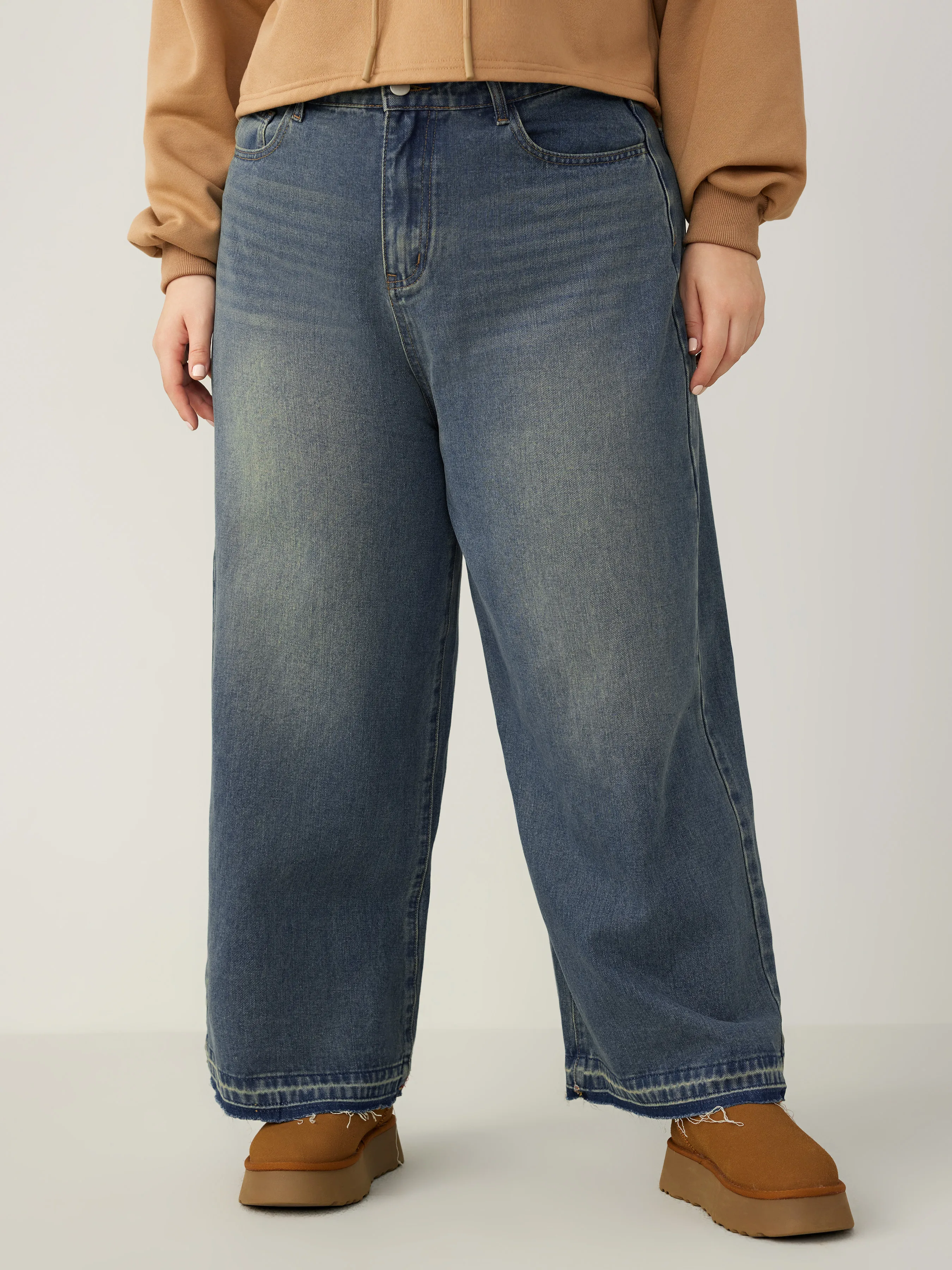  Jeans en Denim Taille Moyenne Jambe Droite Curve & Plus