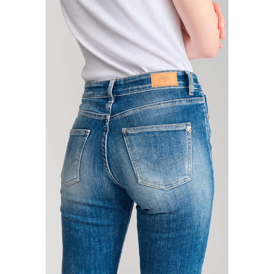 Jeans mom 400/17, 7/8ème bleu en coton Kaye | 3 Suisses