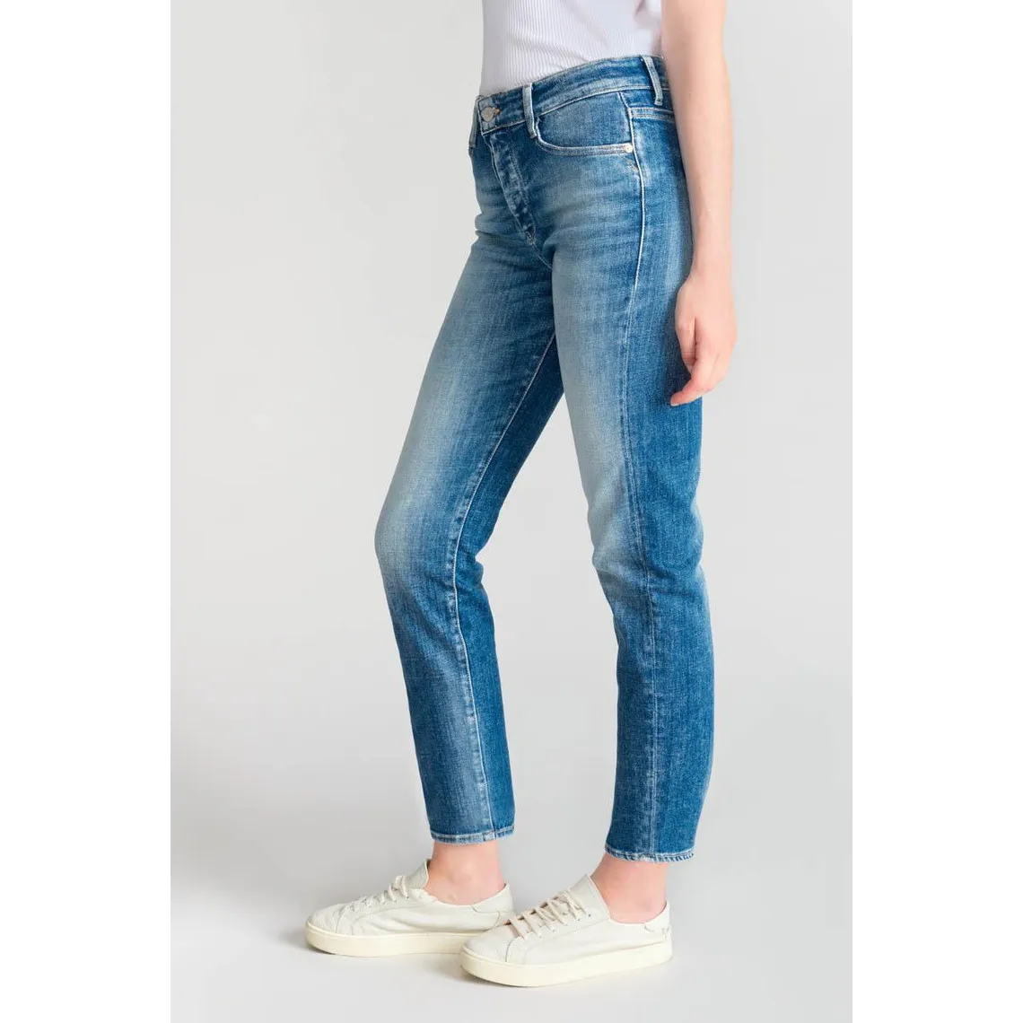 Jeans mom 400/17, 7/8ème bleu en coton Kaye | 3 Suisses