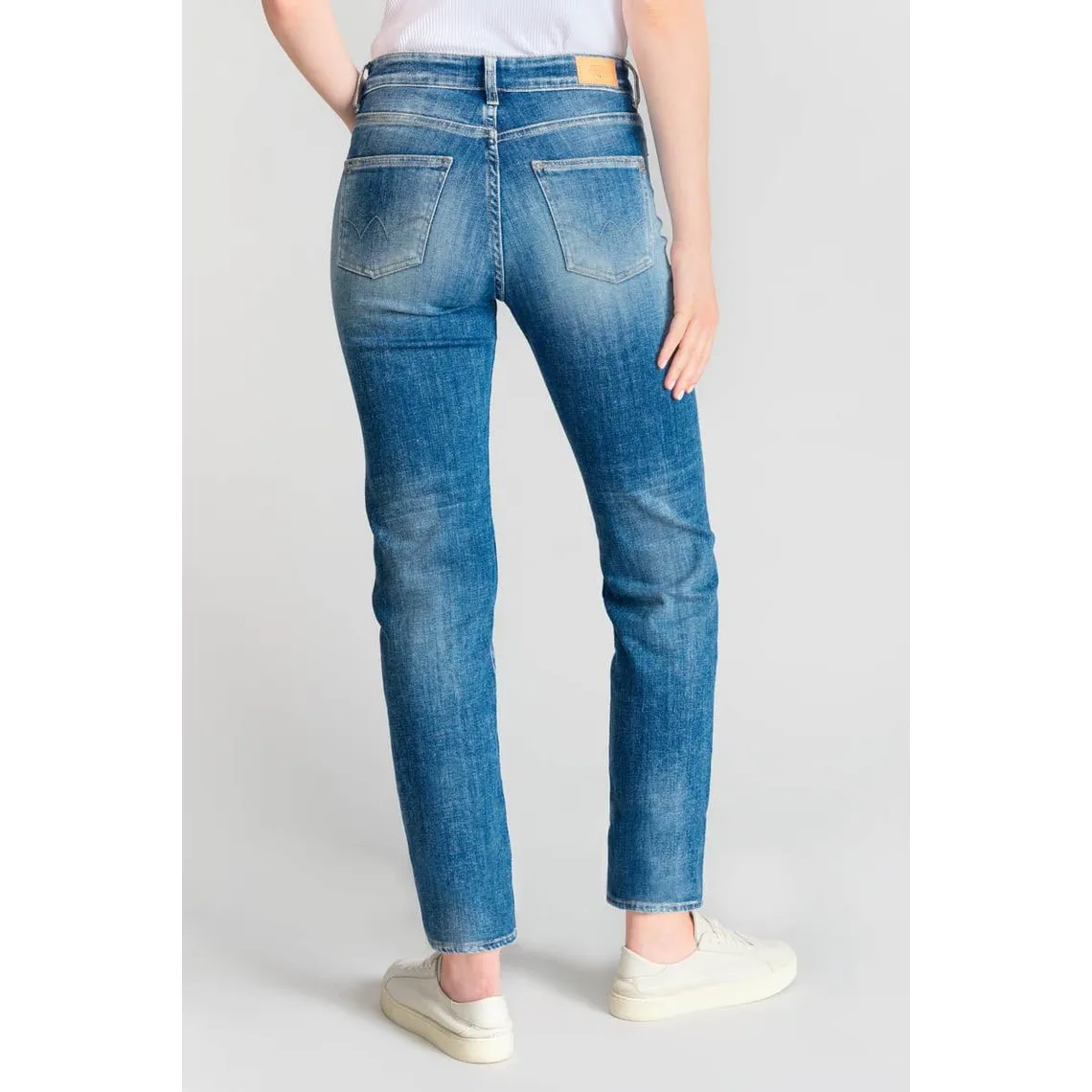 Jeans mom 400/17, 7/8ème bleu en coton Kaye | 3 Suisses