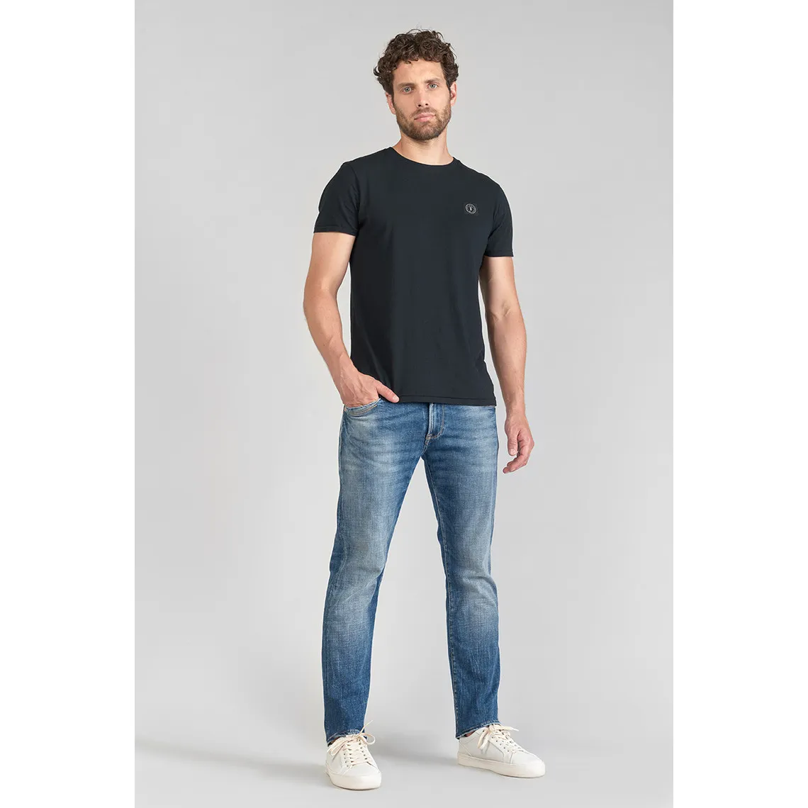 Jeans regular, droit 800/12, longueur 34 bleu en coton Noah | 3 Suisses