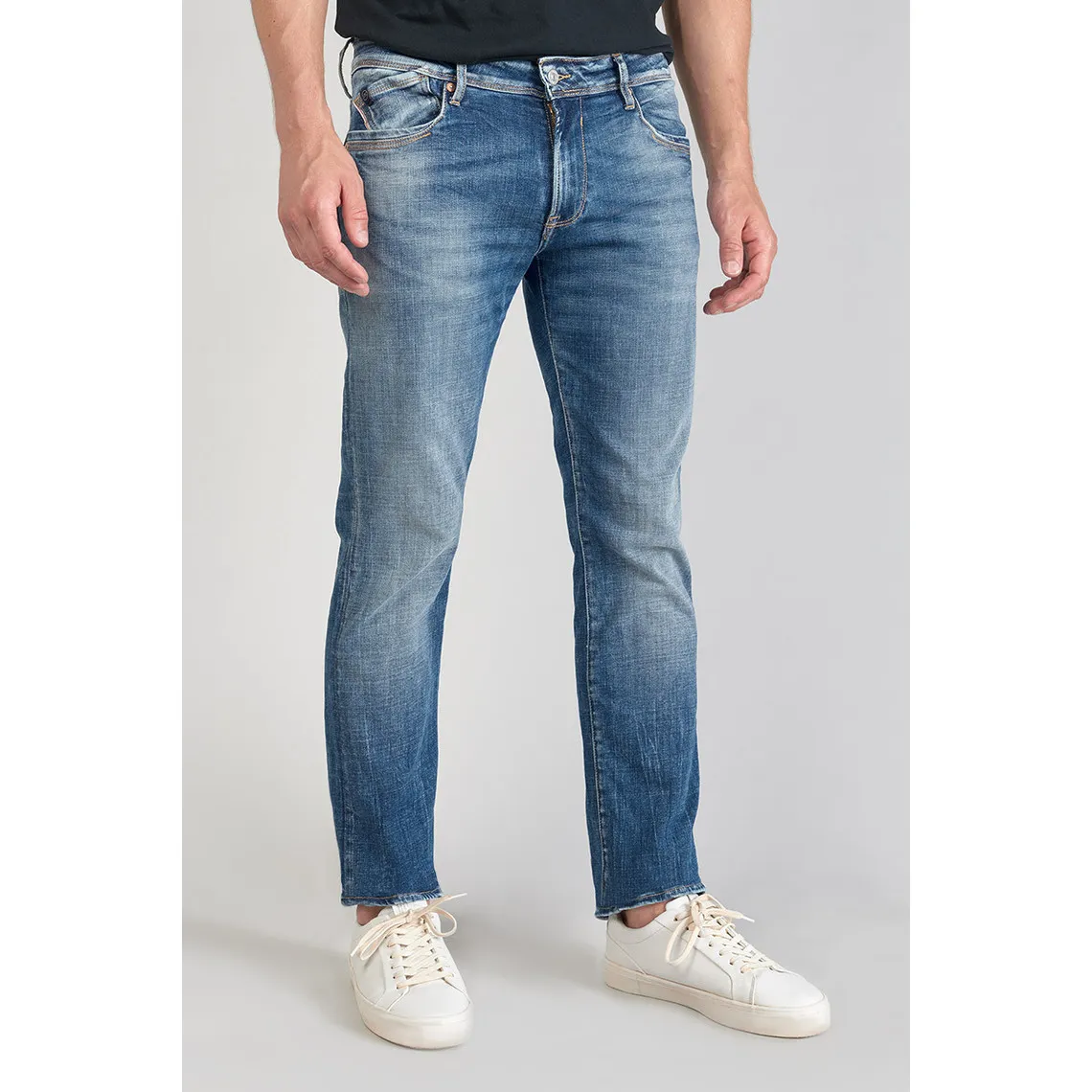 Jeans regular, droit 800/12, longueur 34 bleu en coton Noah | 3 Suisses