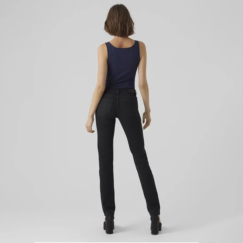 Jeans stretch noir brut regular Femme VERO MODA à prix dégriffé ! | 