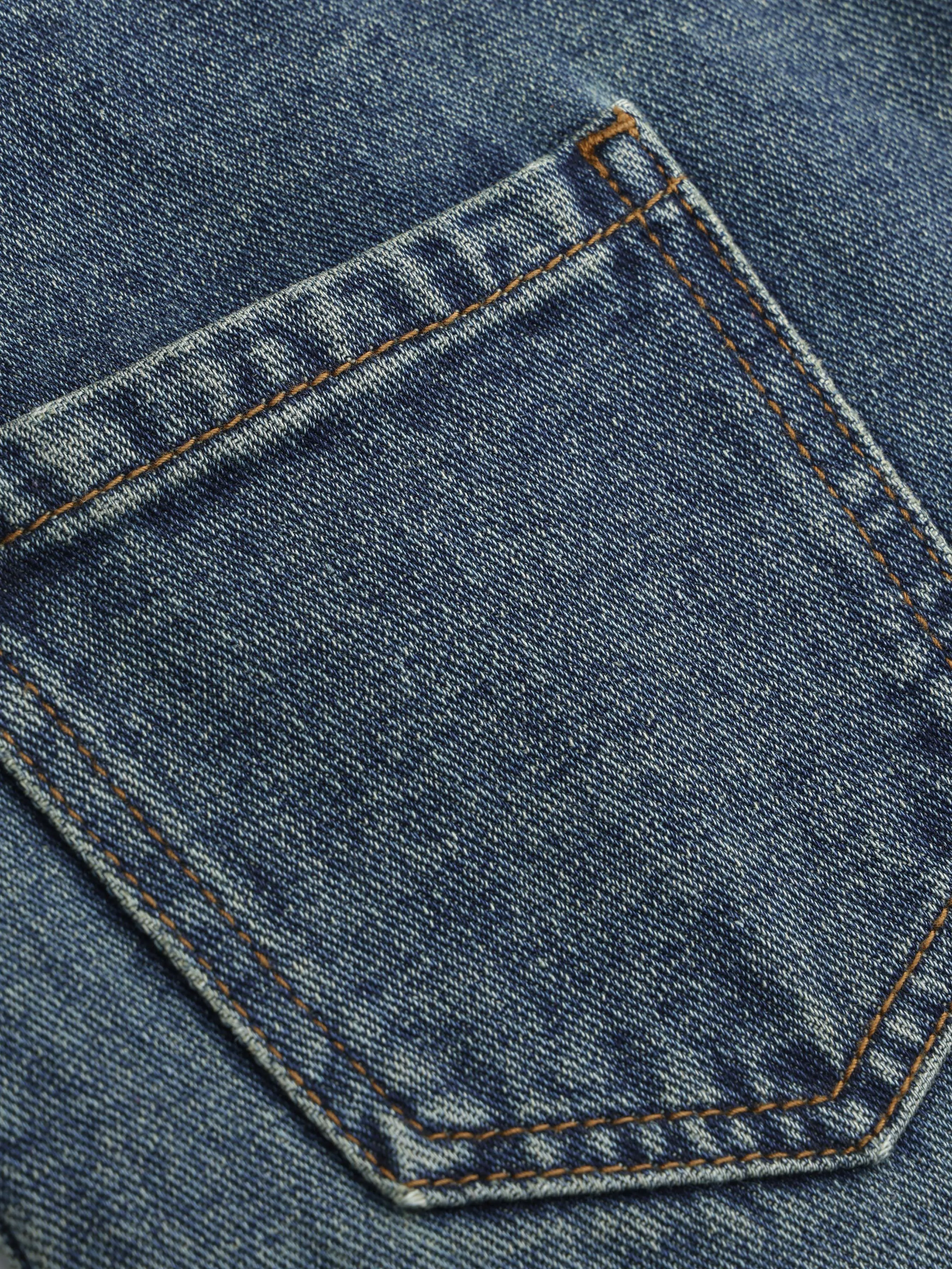  Jeans Évasés Déchirés à Poche Taille Moyenne en Denim