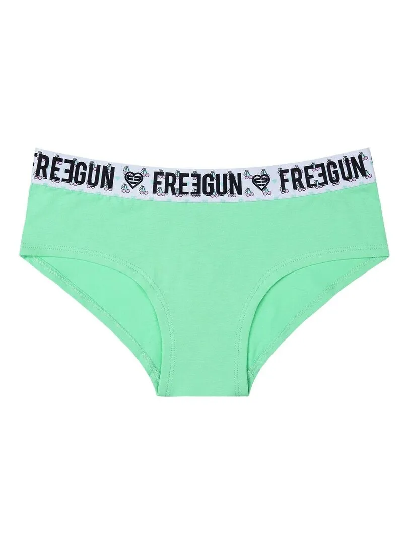 Lot de 3 boxers fille en coton Freegun - Vert