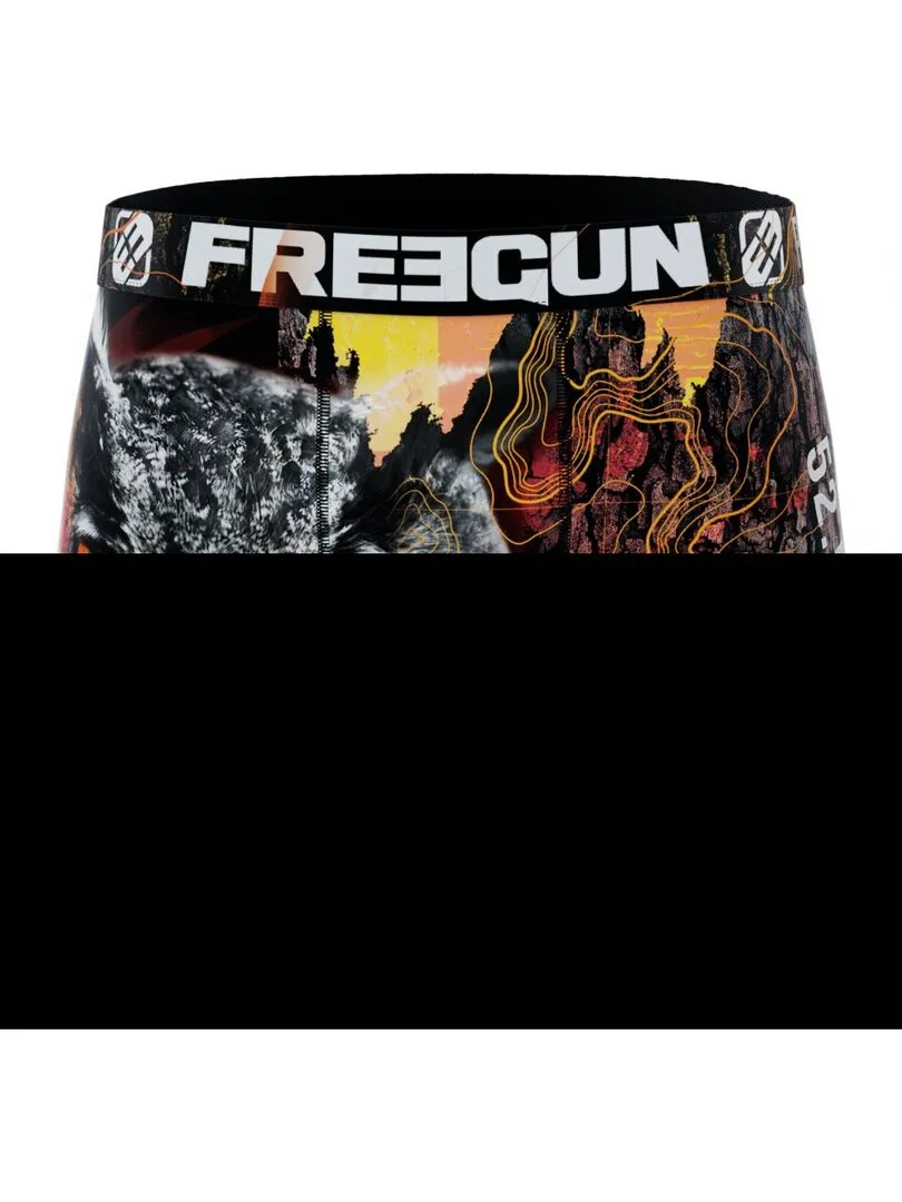 Lot de 6 Boxers homme en polyester recyclé Animal Savage Freegun - Rouge