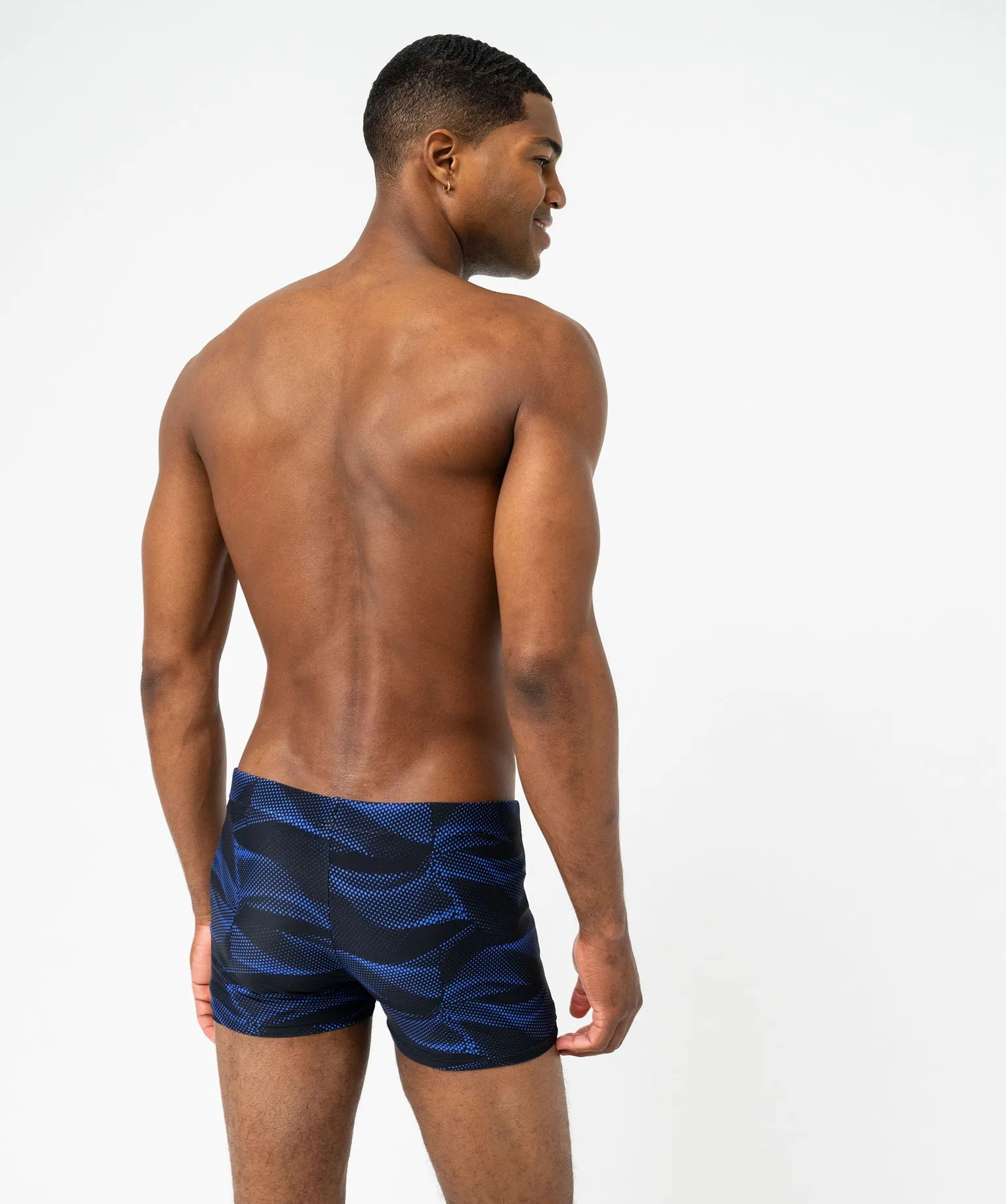 maillot de bain imprime homme bleu