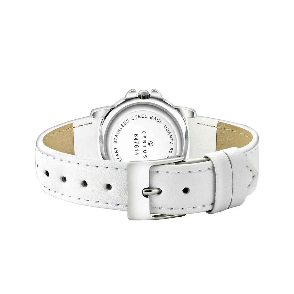 Montre Fille Certus 647614 -  Bracelet Cuir Blanc avec Motifs Danseuses  | 3 Suisses