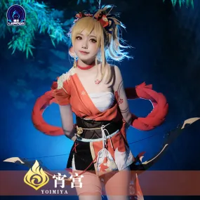 Nadoharashin inazuma castle xiaogong cos vêtements - yoimiya liuyan huawu cosplay | tenue d'animation de jeu féminin