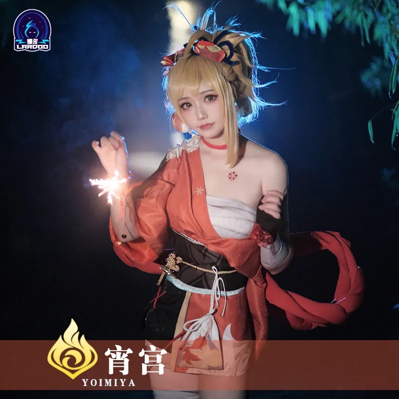 Nadoharashin inazuma castle xiaogong cos vêtements - yoimiya liuyan huawu cosplay | tenue d'animation de jeu féminin