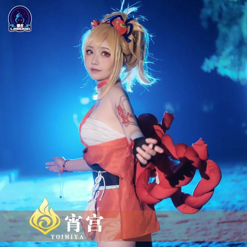 Nadoharashin inazuma castle xiaogong cos vêtements - yoimiya liuyan huawu cosplay | tenue d'animation de jeu féminin