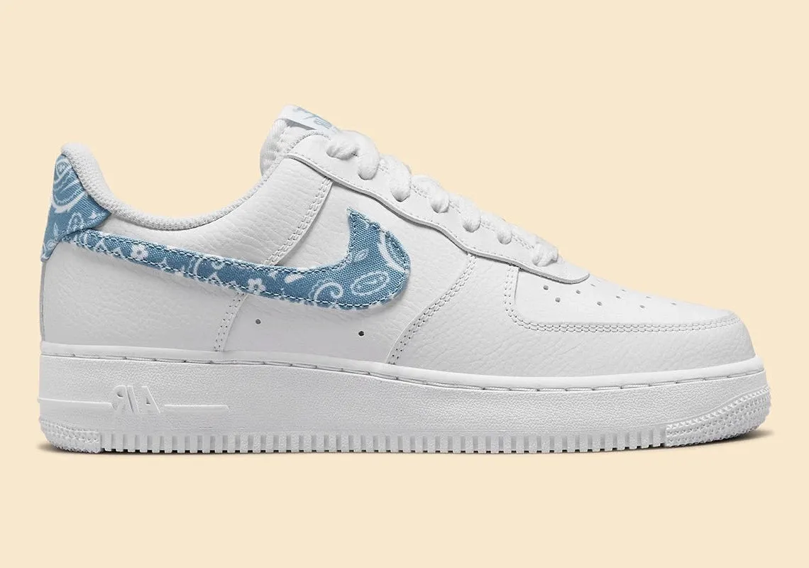 Nike Air Force 1 Low '07 Essential White Worn Blue Paisley