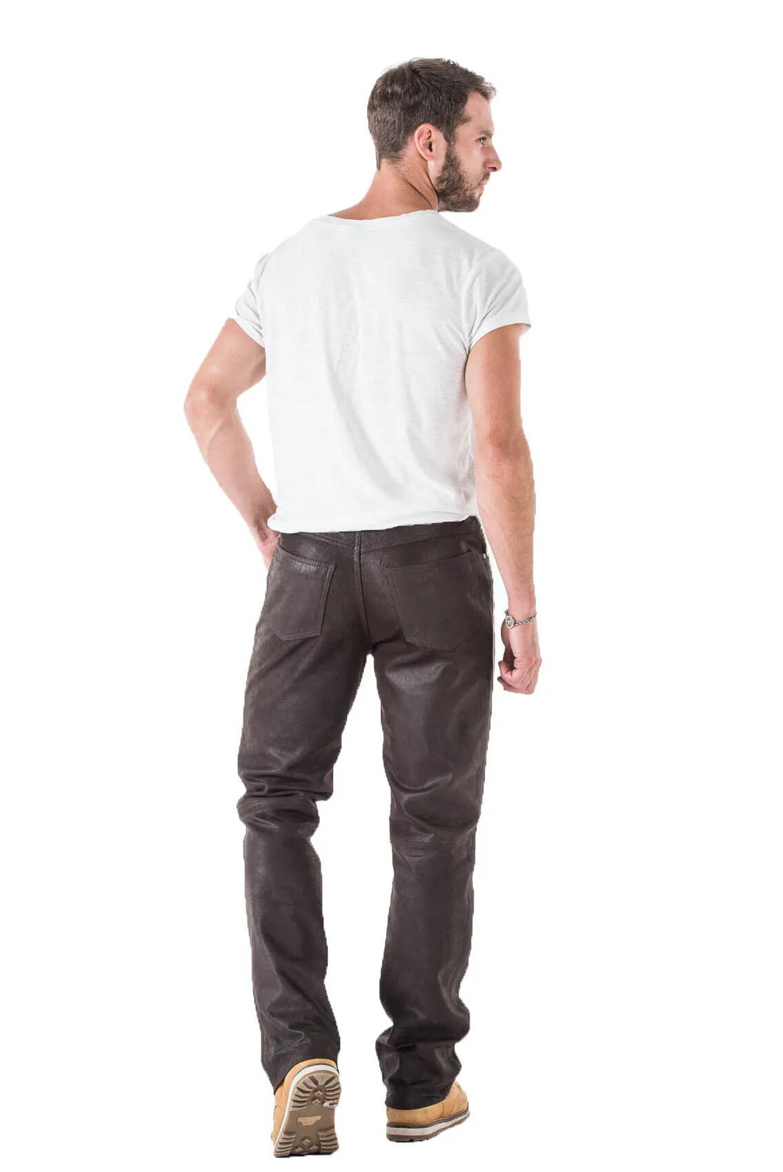 Pantalon cuir vachette timber homme coupe 501