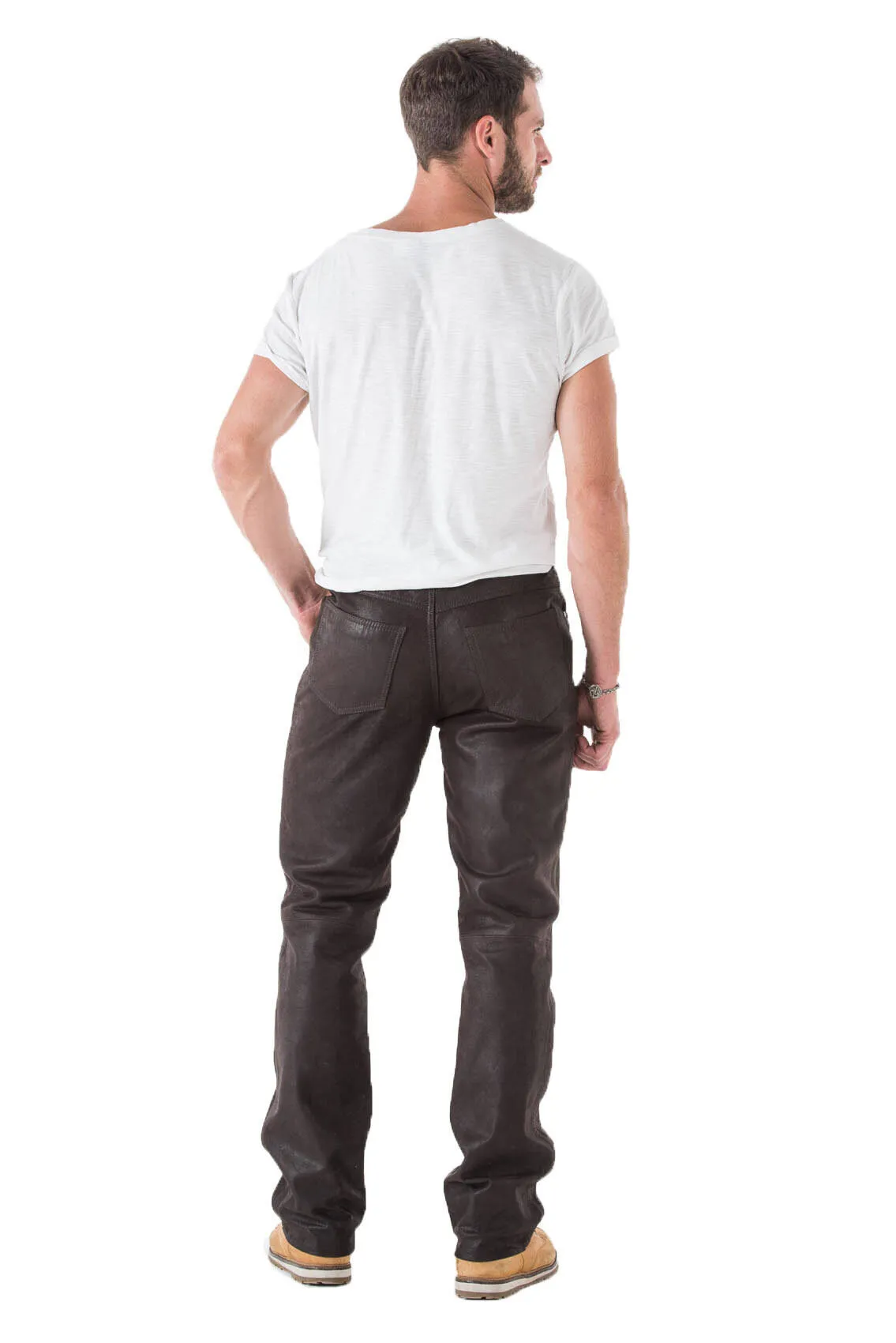 Pantalon cuir vachette timber homme coupe 501