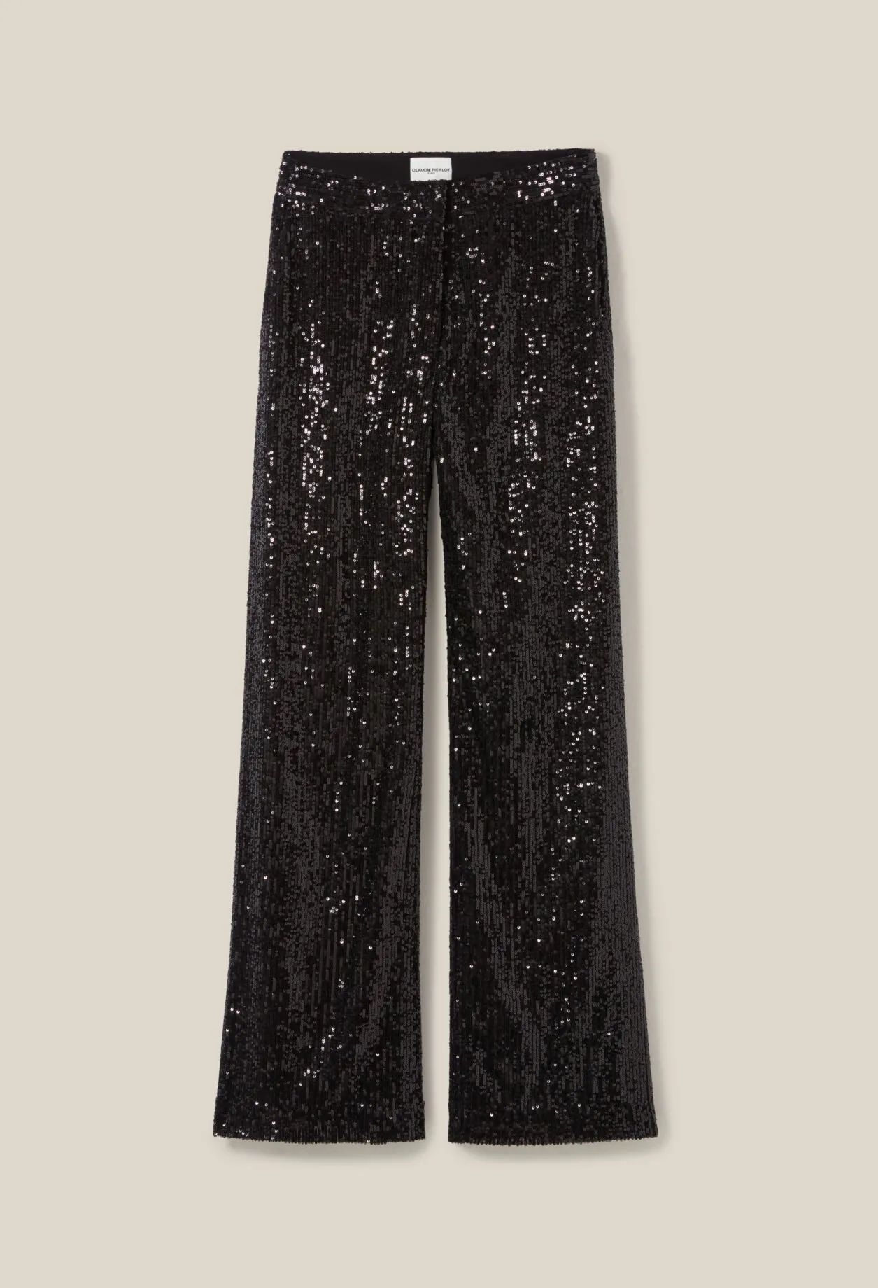 Pantalon droit à sequins noir | Claudie FR