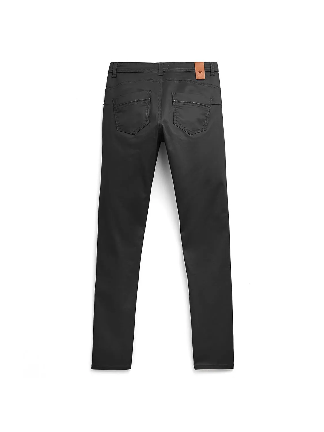 Pantalon Femme Mix Matières Enduit Noir tbs