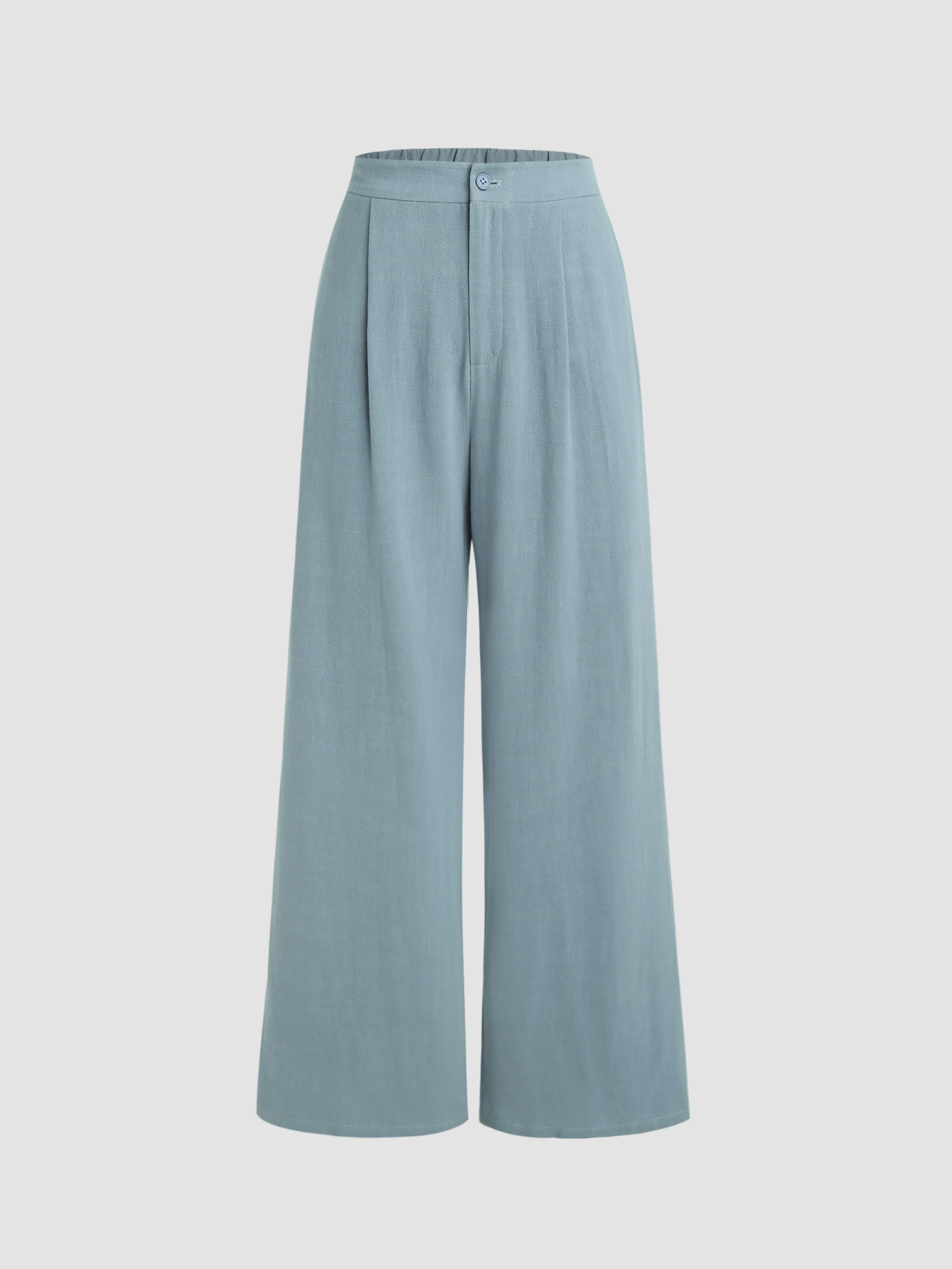 Pantalon large à taille élastique et boutons