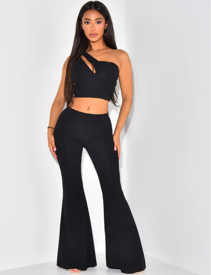 Pantalon patte d'eph et crop-top asymétrique / 46904 - JEANS INDUSTRY