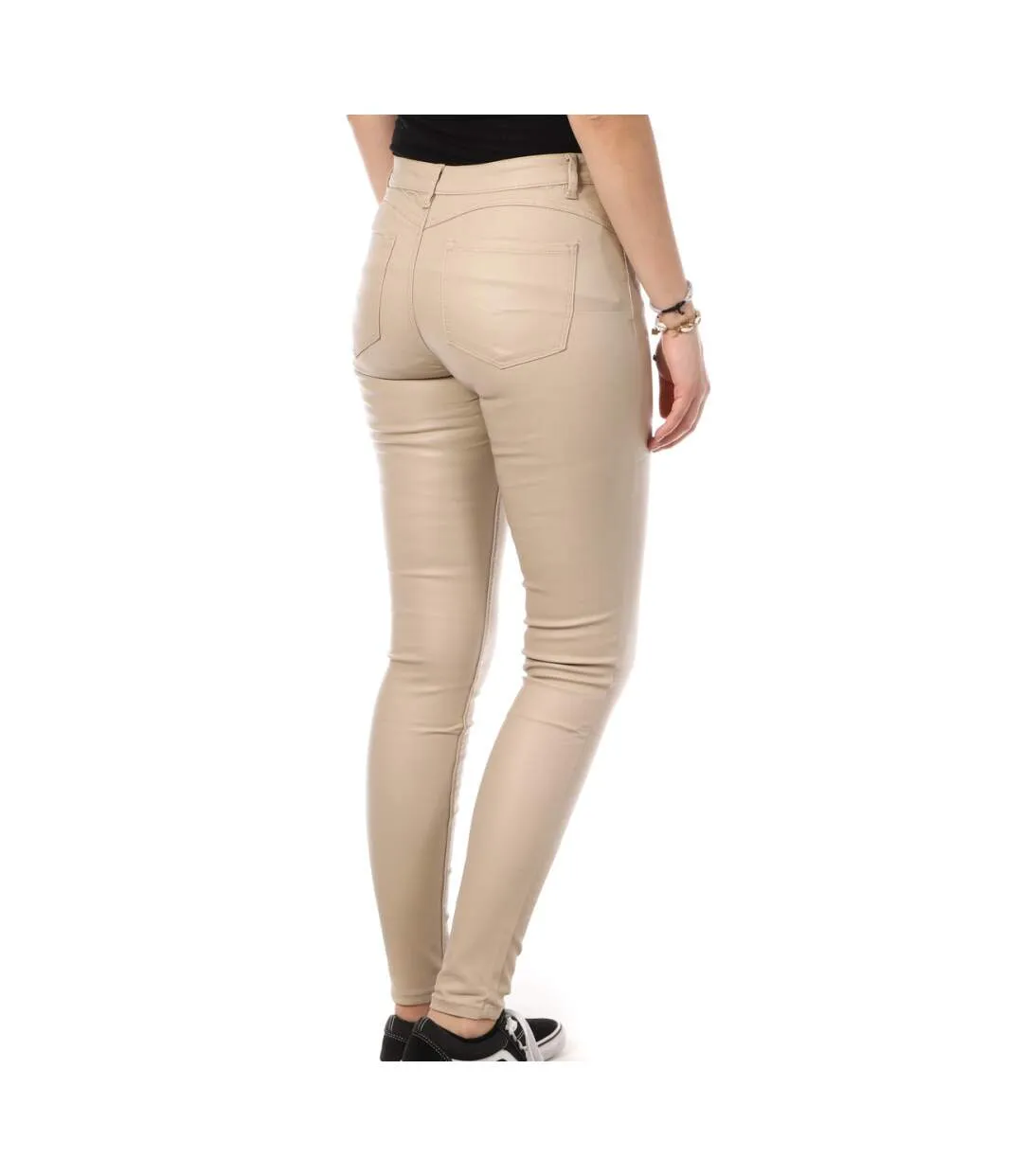 Pantalon skinny enduit Beige Monday Premium